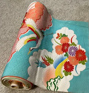 SOLD-7723:1980s-90sJapanese Kimono Silk Roll, Salesperson's Sampler,21 Panels Furisode Type