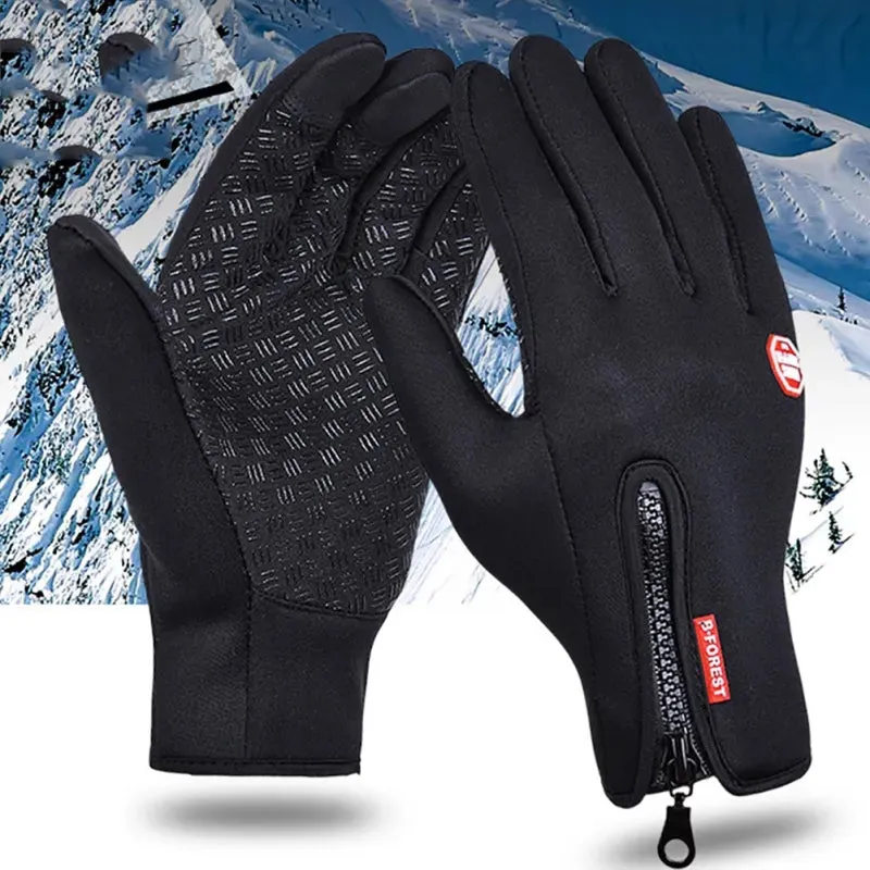 Winter Gloves Men Cycling Bike Wind Waterproof Touch Screen Bicycle Warm Outdoor Running Skiing Mitten