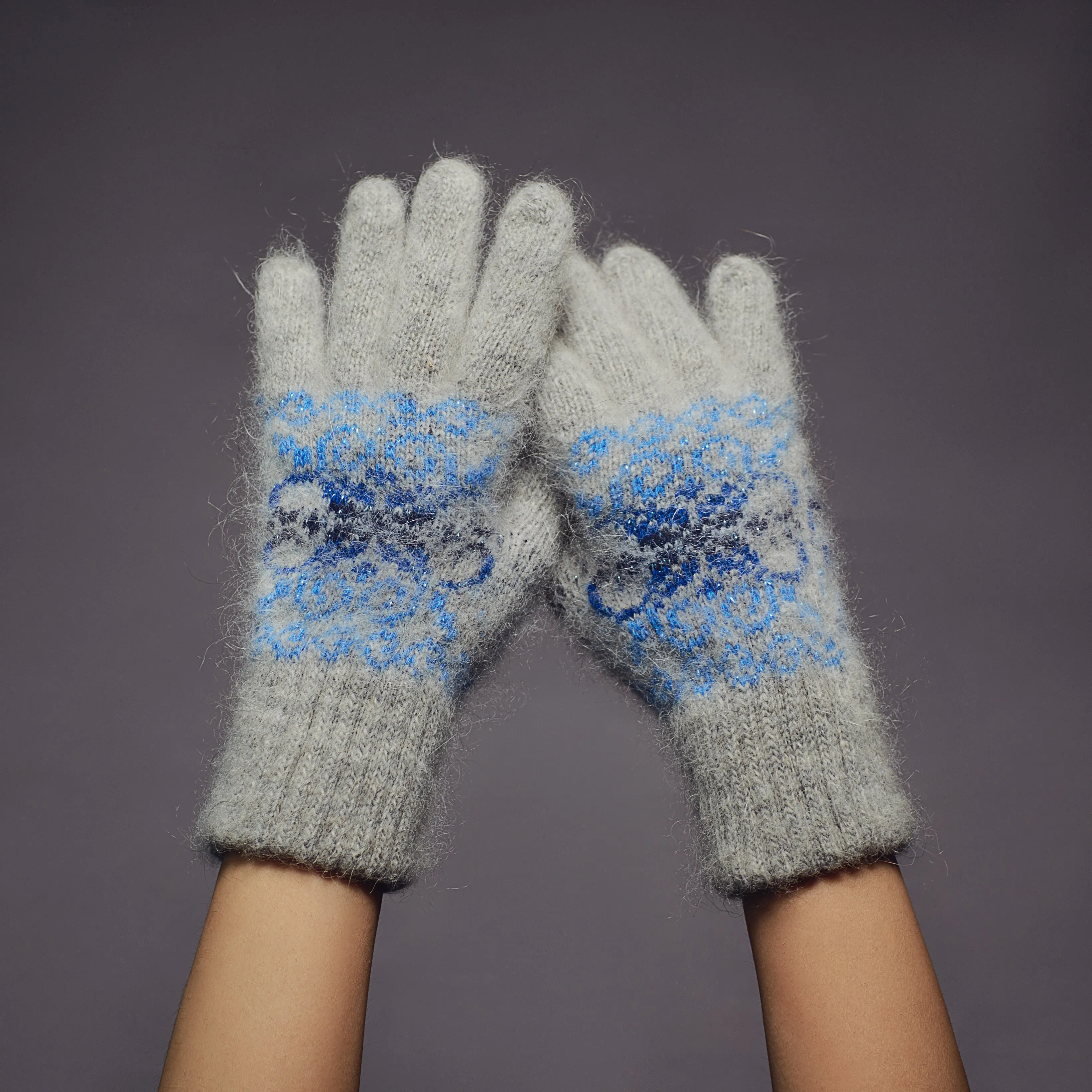 Women's Crystal Ice Goat Wool Gloves