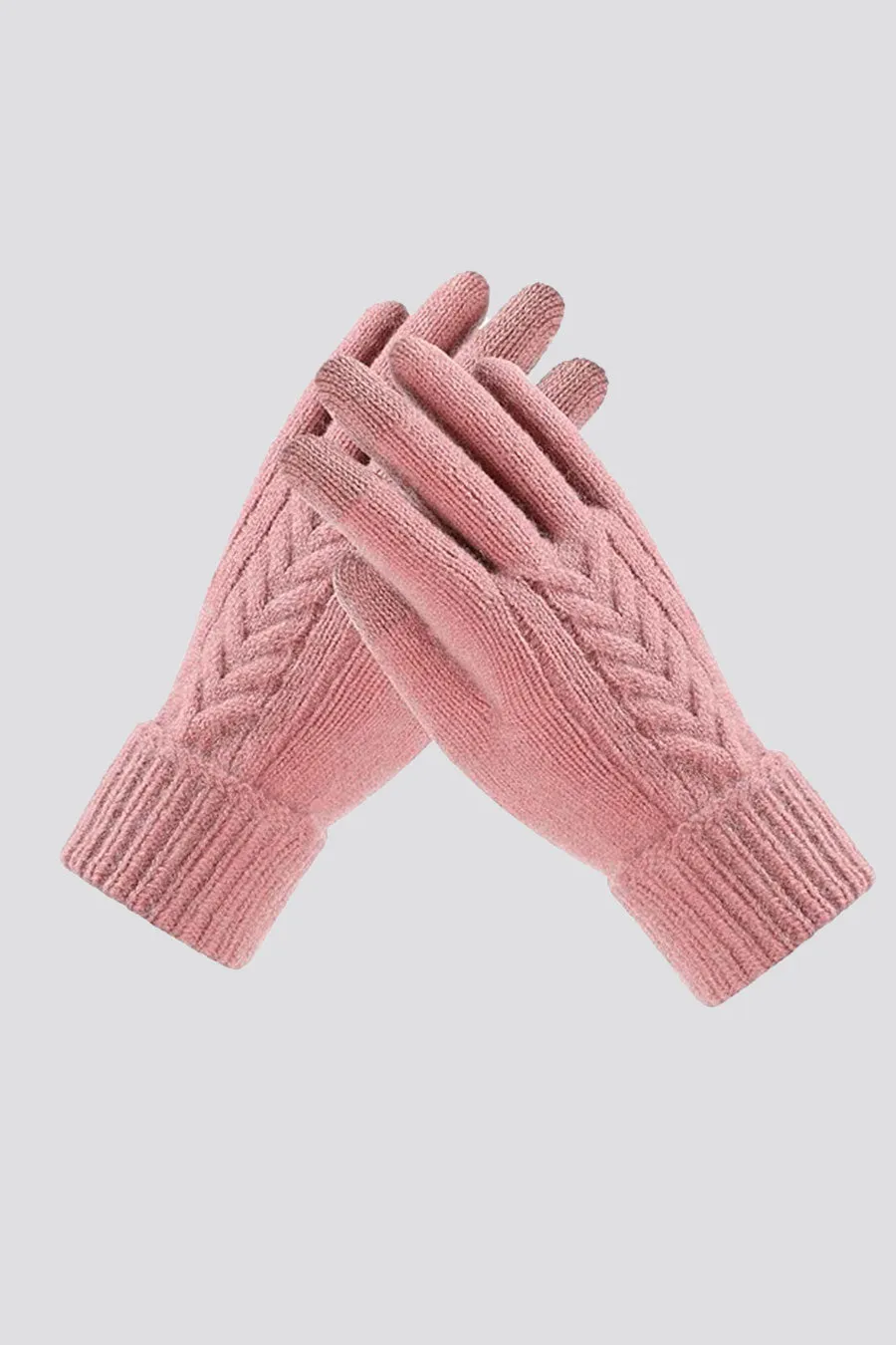 Womens Knit Glove Soft Thick Fleece Lined